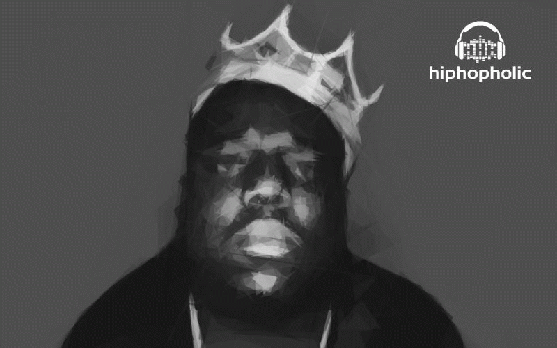 GIF von Bigge alias Notorious B.I.G. als Zeichnung mit Krone